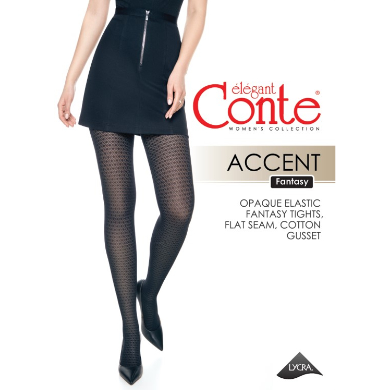 Accent damesfantasie panty met blok motief