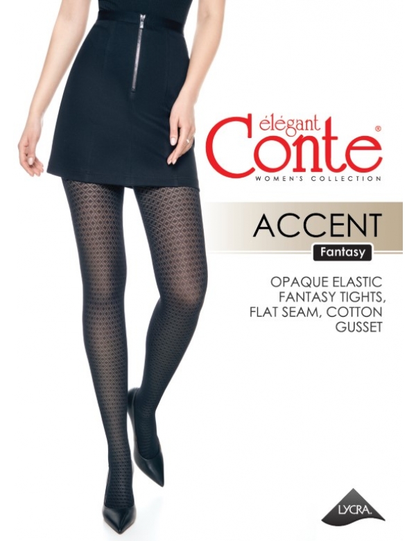 Accent damesfantasie panty met blok motief