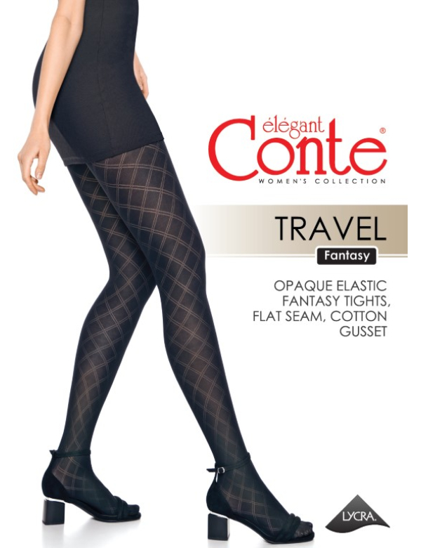 Travel damesfantasie panty met blok 50 denier
