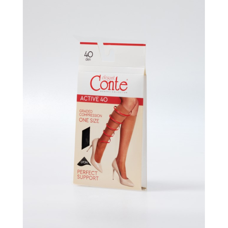 Active 40 steungevende panty kniekous met comfort boord 