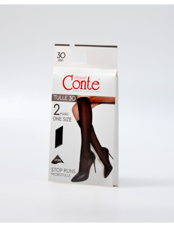 Tulle 30 panty kniekous met fijne netstructuur (2-pak) Tulle 30 panty kniekous met fijne netstructuur (2-pak)